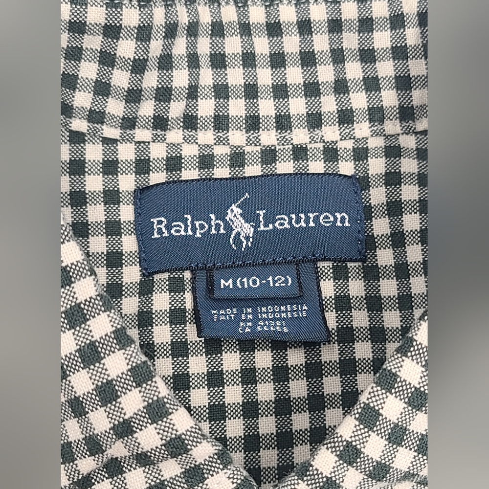 Ralph Lauren boys' gingham oxford shirt size M - Picture 3 of 4
